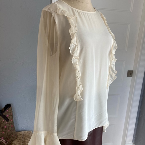 Beautiful Ruffle Detail Silk Blouse - Picture 5 of 10